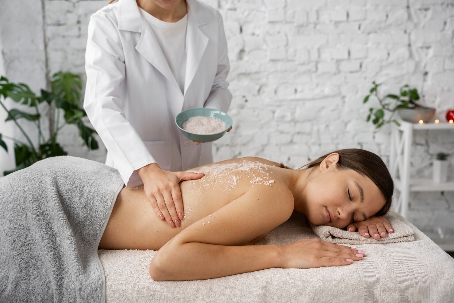 vista lateral mujer recibiendo masajes spa 23 2149871288